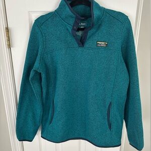 L.L. Bean Teal Snap T Womens Pullover Large